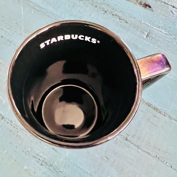 Starbucks 2020 Iridescent Metallic Oil Slick Coated Round Ceramic 12 oz. Mug - Picture 5 of 5